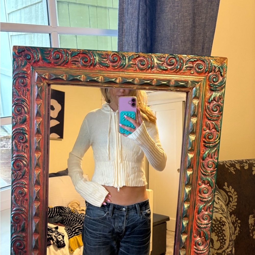 Charlotte Russe Off-White Knit Hoodie